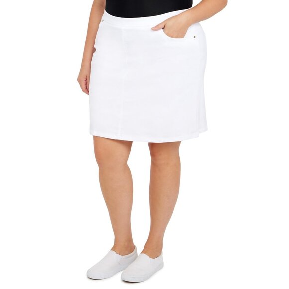 Hearts of Palm Womens Plus Stretch Pull On Skort White Size 20W - Picture 3 of 4
